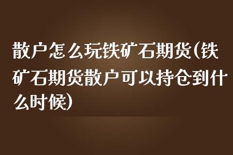 散户怎么玩铁矿石期货(铁矿石期货散户可以持仓到什么时候)_https://www.liuyiidc.com_期货品种_第1张