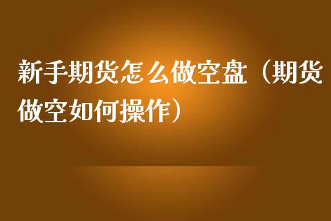 新手期货怎么做空盘（期货做空如何操作）_https://www.liuyiidc.com_原油直播室_第1张