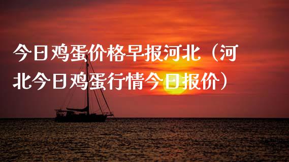 今日鸡蛋早报河北（河北今日鸡蛋行情今日报价）