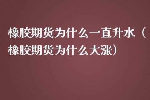 橡胶期货为什么一直升水（橡胶期货为什么大涨）_https://www.liuyiidc.com_理财百科_第1张