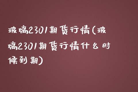 玻璃2301期货行情(玻璃2301期货行情什么时候到期)_https://www.liuyiidc.com_期货知识_第1张