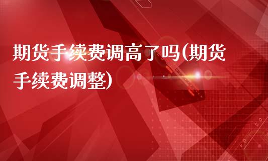 期货手续费调高了吗(期货手续费调整)_https://www.liuyiidc.com_理财品种_第1张