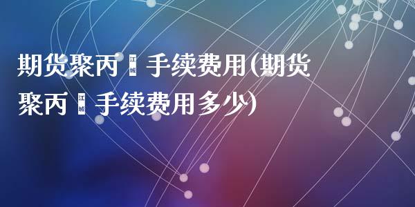 期货聚丙烯手续费用(期货聚丙烯手续费用多少)_https://www.liuyiidc.com_财经要闻_第1张