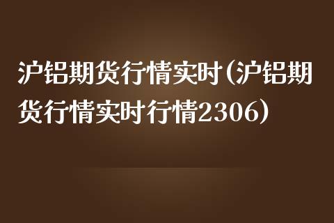 沪铝期货行情实时(沪铝期货行情实时行情2306)_https://www.liuyiidc.com_期货理财_第1张