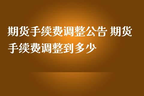 期货手续费调整 期货手续费调整到多少_https://www.liuyiidc.com_理财百科_第1张