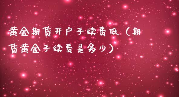 黄金期货手续费低（期货黄金手续费是多少）_https://www.liuyiidc.com_黄金期货_第1张