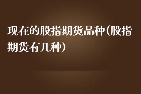 现在的股指期货品种(股指期货有几种)_https://www.liuyiidc.com_期货知识_第1张