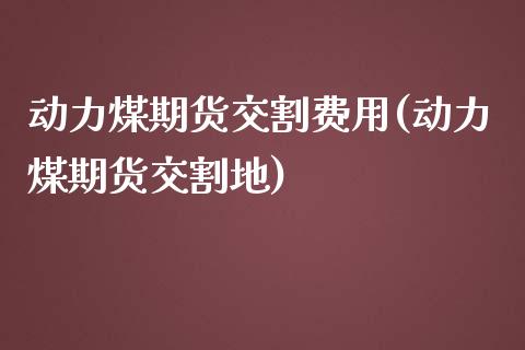 动力煤期货交割费用(动力煤期货交割地)_https://www.liuyiidc.com_期货理财_第1张