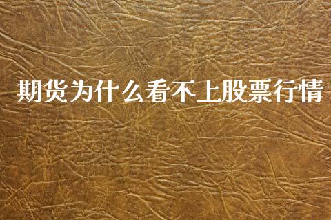 期货为什么看不上股票行情_https://www.liuyiidc.com_恒生指数_第1张