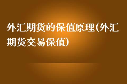 外汇期货的保值原理(外汇期货交易保值)_https://www.liuyiidc.com_理财品种_第1张