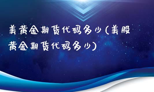 美黄金期货代码多少(美股黄金期货代码多少)_https://www.liuyiidc.com_国际期货_第1张