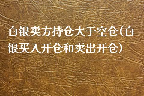 白银卖方持仓大于空仓(白银买入开仓和卖出开仓)_https://www.liuyiidc.com_理财百科_第1张