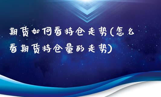 期货如何看持仓走势(怎么看期货持仓量的走势)_https://www.liuyiidc.com_理财品种_第1张