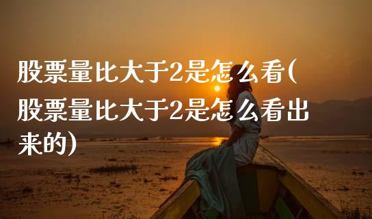 股票量比大于2是怎么看(股票量比大于2是怎么看出来的)_https://www.liuyiidc.com_国际期货_第1张