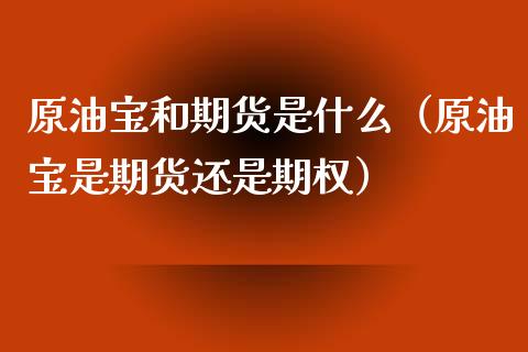 原油宝和期货是什么（原油宝是期货还是期权）_https://www.liuyiidc.com_原油直播室_第1张