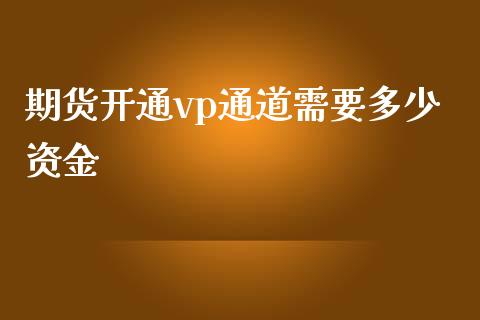 期货开通vp通道需要多少资金_https://www.liuyiidc.com_期货交易所_第1张