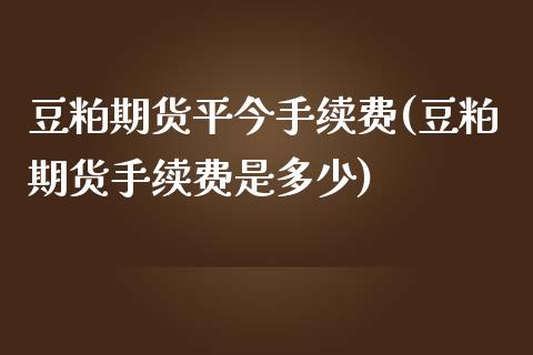 豆粕期货平今手续费(豆粕期货手续费是多少)_https://www.liuyiidc.com_恒生指数_第1张