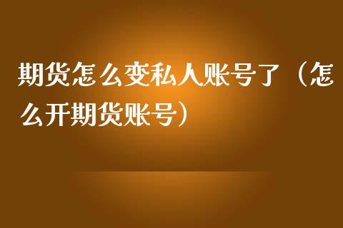 期货怎么变私人了（怎么开期货）_https://www.liuyiidc.com_恒生指数_第1张