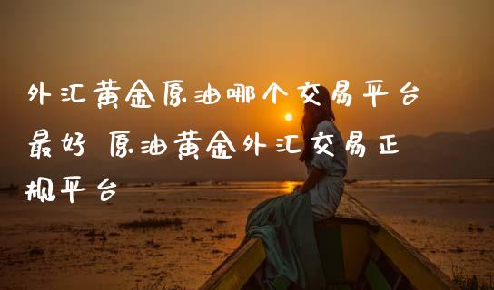 外汇黄金原油哪个交易平台最好 原油黄金外汇交易平台_https://www.liuyiidc.com_黄金期货_第1张