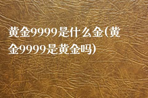 黄金9999是什么金(黄金9999是黄金吗)_https://www.liuyiidc.com_期货知识_第1张