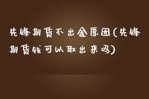 先锋期货不出金原因(先锋期货钱可以取出来吗)_https://www.liuyiidc.com_期货直播_第1张