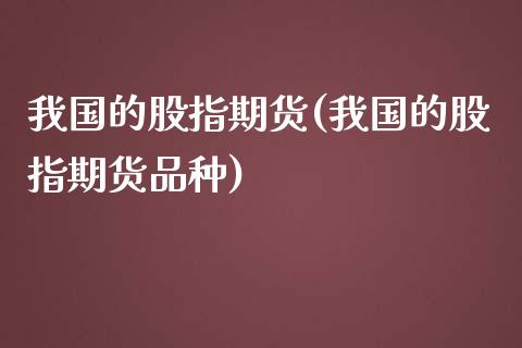 我国的股指期货(我国的股指期货品种)