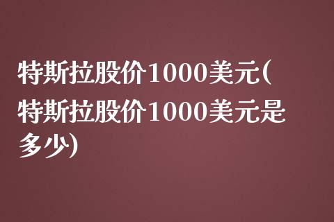 特斯拉股价1000美元(特斯拉股价1000美元是多少)_https://www.liuyiidc.com_国际期货_第1张