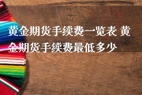 黄金期货手续费表 黄金期货手续费最低多少_https://www.liuyiidc.com_理财百科_第1张