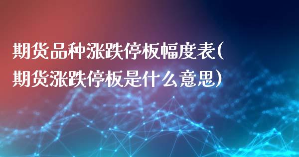 期货品种涨跌停板幅度表(期货涨跌停板是什么意思)_https://www.liuyiidc.com_期货软件_第1张