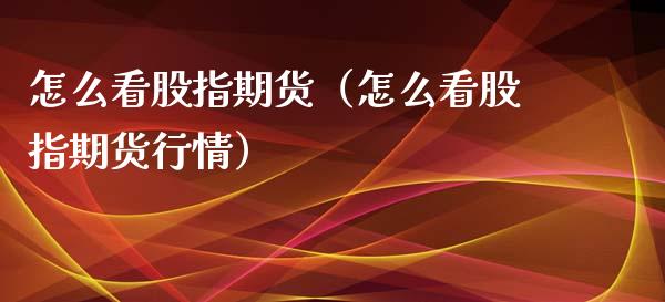 怎么看股指期货（怎么看股指期货行情）_https://www.liuyiidc.com_原油直播室_第1张