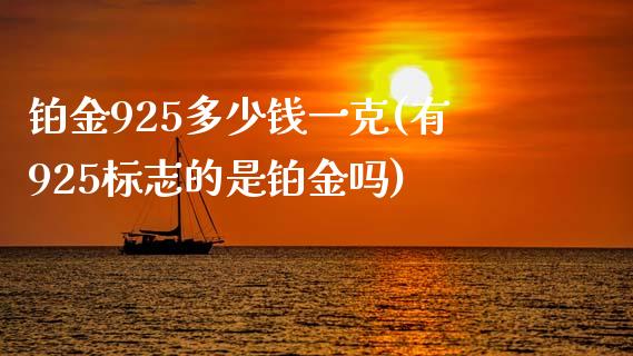 铂金925多少钱一克(有925标志的是铂金吗)_https://www.liuyiidc.com_国际期货_第1张