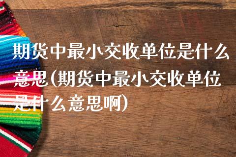 期货中最小交收单位是什么意思(期货中最小交收单位是什么意思啊)_https://www.liuyiidc.com_期货交易所_第1张