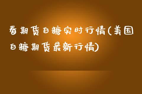 看期货白糖实时行情(美国白糖期货最新行情)_https://www.liuyiidc.com_理财品种_第1张