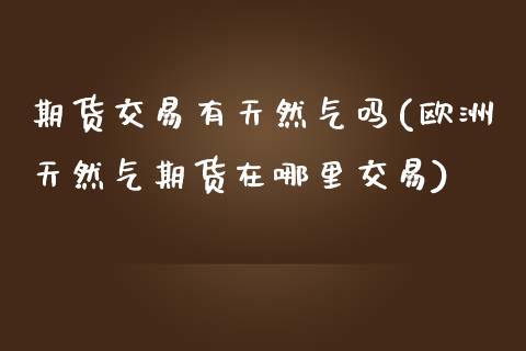 期货交易有天然气吗(欧洲天然气期货在哪里交易)_https://www.liuyiidc.com_理财品种_第1张