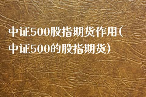 中证500股指期货作用(中证500的股指期货)_https://www.liuyiidc.com_期货软件_第1张