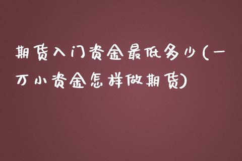 期货入门资金最低多少(一万小资金怎样做期货)_https://www.liuyiidc.com_国际期货_第1张