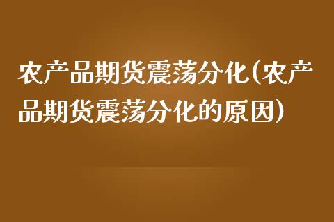 农产品期货震荡分化(农产品期货震荡分化的原因)_https://www.liuyiidc.com_期货软件_第1张