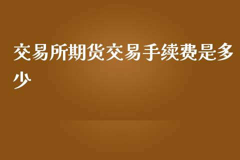 交易所期货交易手续费是多少_https://www.liuyiidc.com_基金理财_第1张