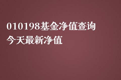 010198基金净值查询今天最新净值