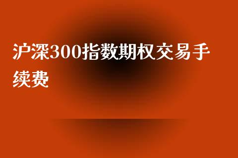 沪深300指数期权交易手续费_https://www.liuyiidc.com_期货软件_第1张