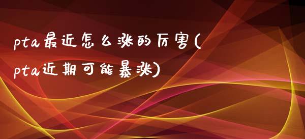 pta最近怎么涨的厉害(pta近期可能暴涨)_https://www.liuyiidc.com_国际期货_第1张