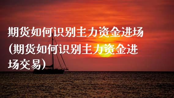 期货如何识别主力资金进场(期货如何识别主力资金进场交易)_https://www.liuyiidc.com_期货品种_第1张