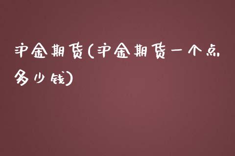 沪金期货(沪金期货一个点多少钱)_https://www.liuyiidc.com_国际期货_第1张