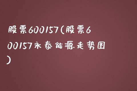 股票600157(股票600157永泰能源走势图)_https://www.liuyiidc.com_股票理财_第1张