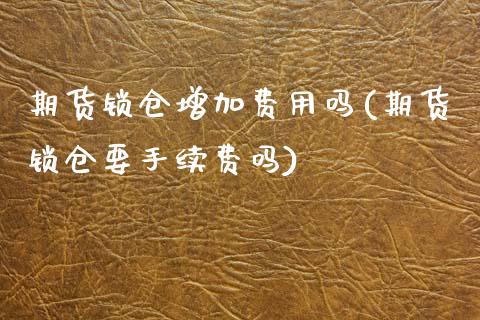 期货锁仓增加费用吗(期货锁仓要手续费吗)_https://www.liuyiidc.com_期货直播_第1张